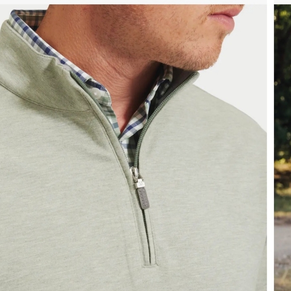 Mizzen+Main ProFlex Quarter Zip Sage Green Heather - Picture 3 of 11